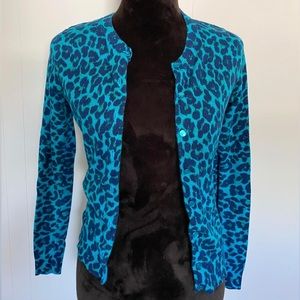 New York & Co Blue Cheetah Print Sweater